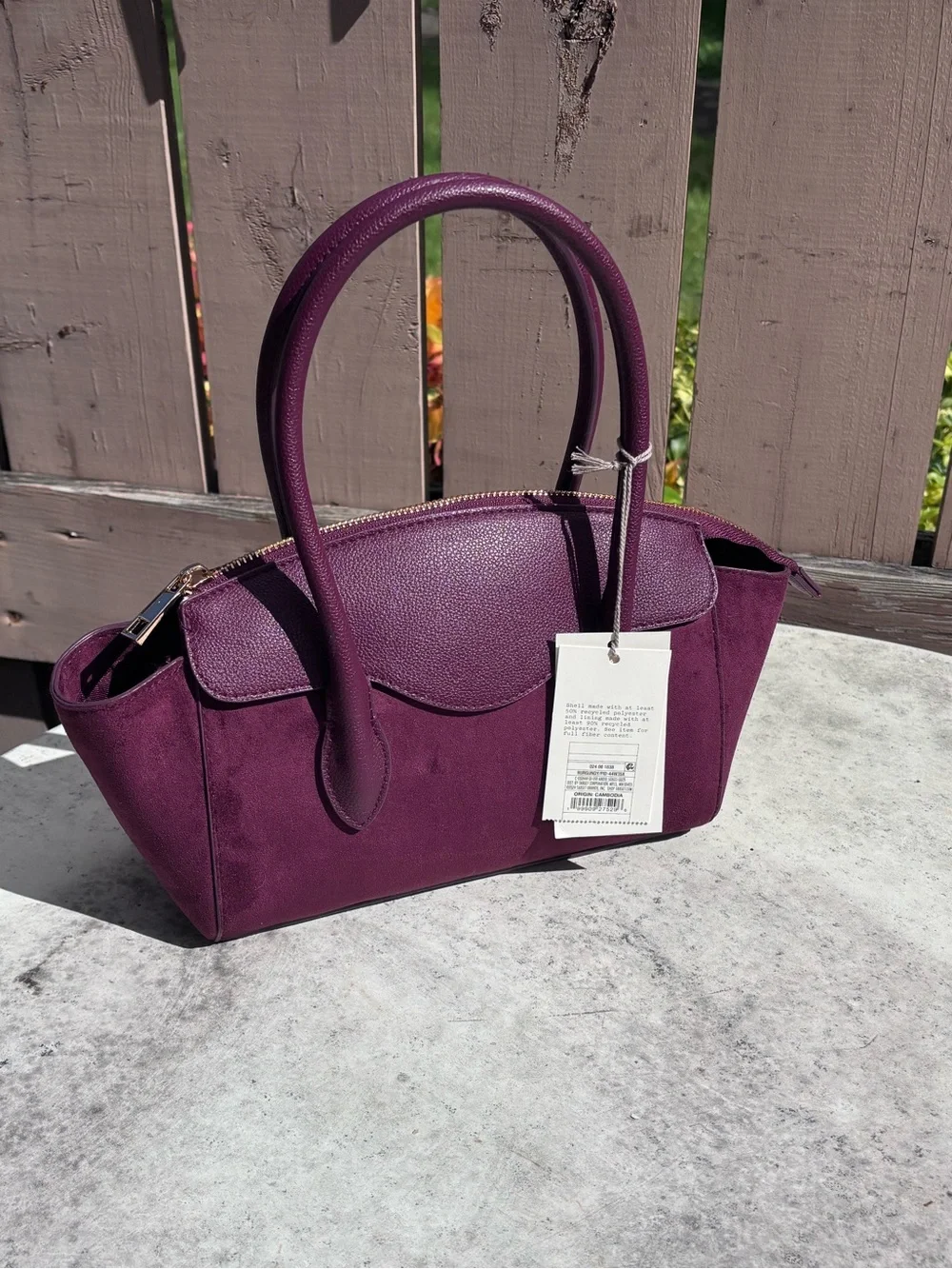 🎉NWT🎉 Elegant Burgundy Winged Satchel Handbag with Top Handles